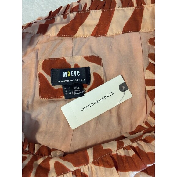 Anthropologie Maeve Midi Skirt Red Isobel Silky Pleat Preppy Retro Boho 6 NWT - Picture 8 of 10